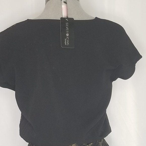 ONLY by Silver Icing, M, black with gold cocktail dress, NWT. - Picture 5 of 7